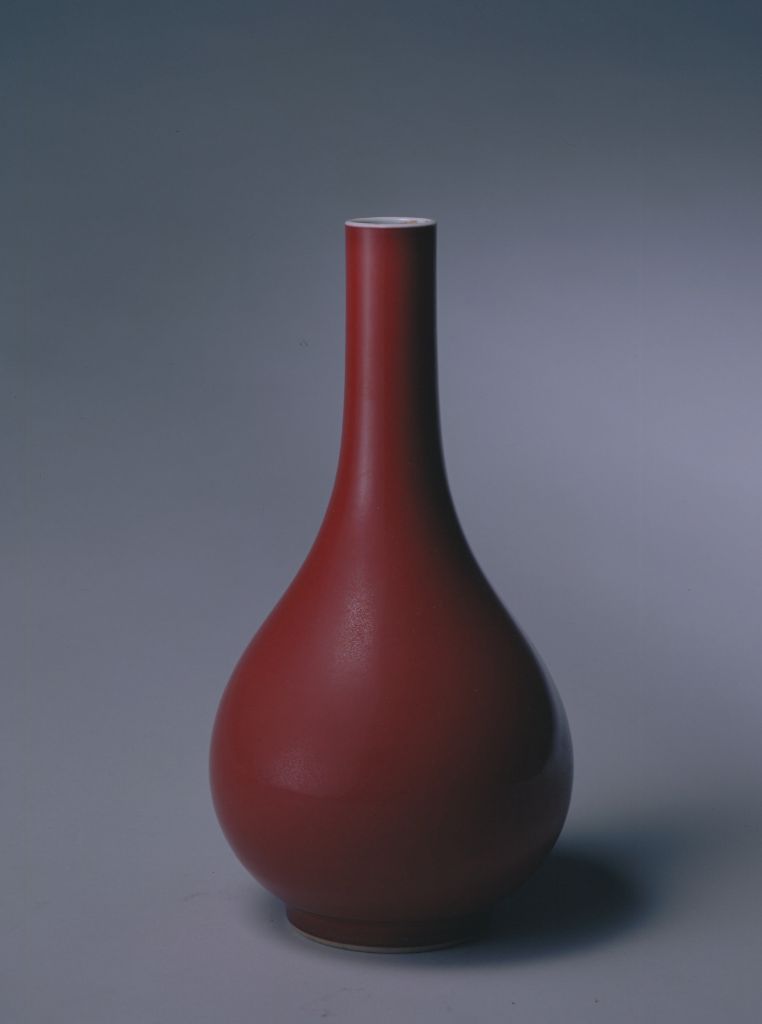 图片[1]-Laetite red glazed gall bottle-China Archive